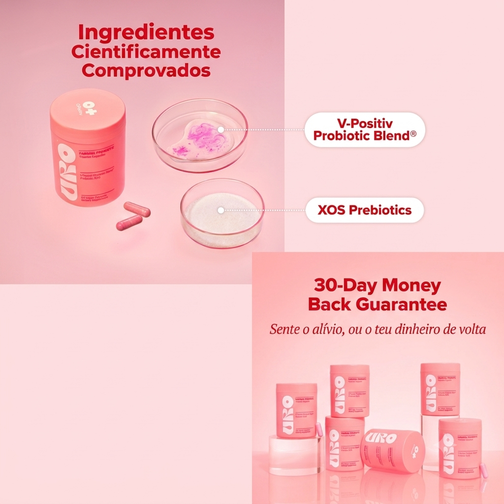 **URO® Probiótico Vaginal — O Seu Equilíbrio Íntimo, Todos os Dias**